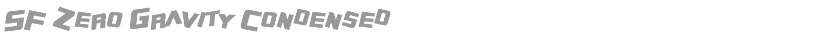 SF Zero Gravity font preview